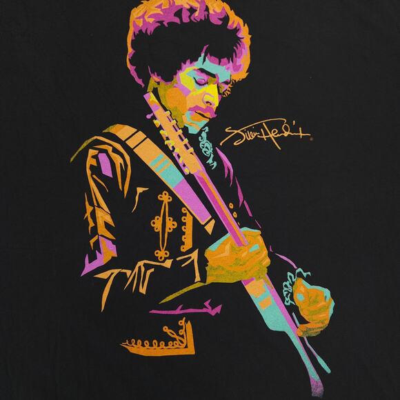 Jimi Hendrix Band Crew Neck Short Sleeve Graphic T Shirt Mens Size 2XL Black - Picture 4 of 9